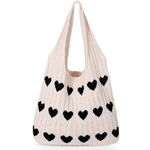 JASGOOD Crochet Beach Bag for Women, Boho Knit Summer Tote & Shoulder Bag